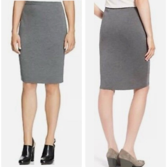 NWT Eileen Fisher Size Medium The Icons Skirt Gray Washable Wool Crepe F16CW - Picture 1 of 5